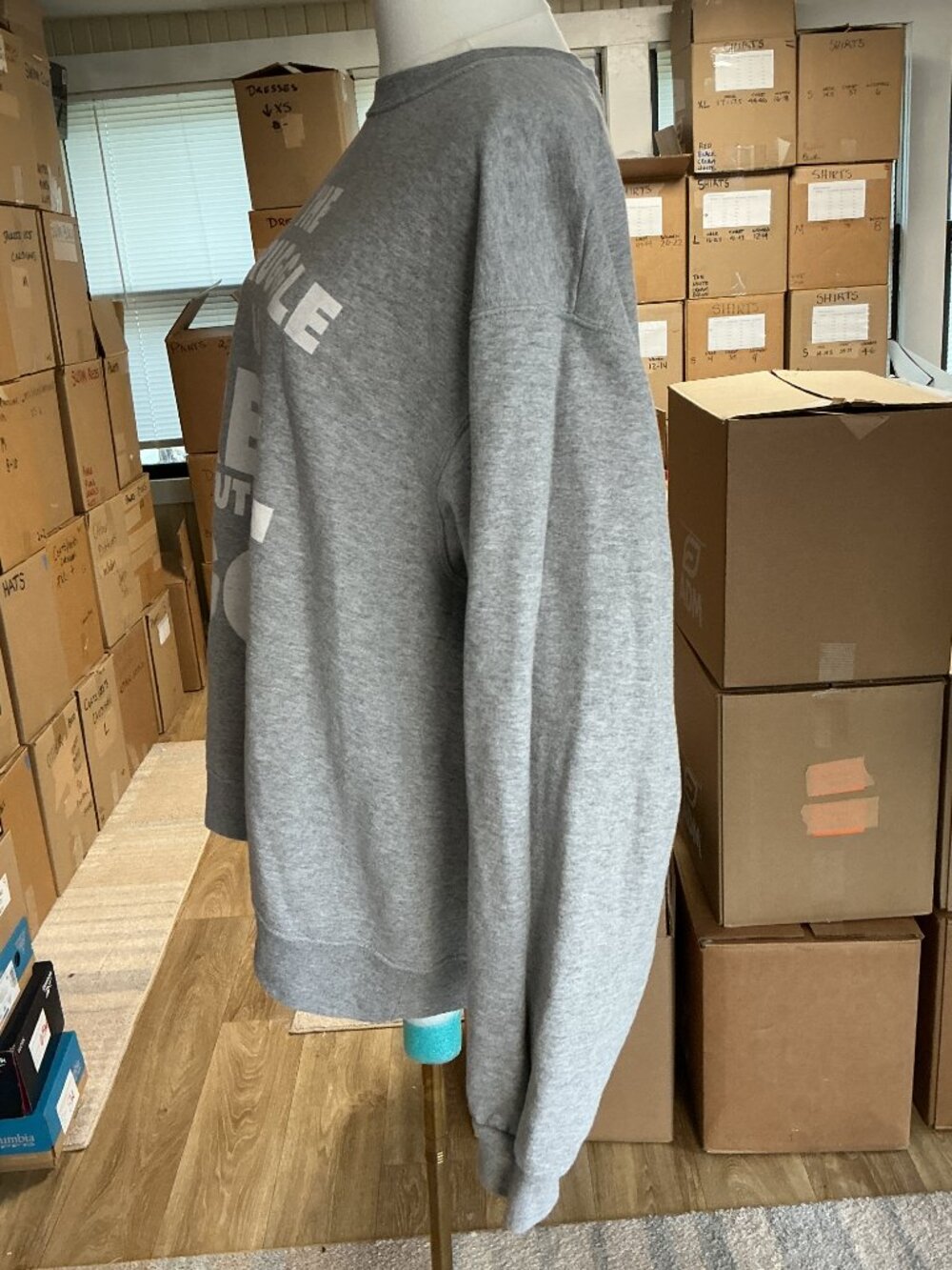 Jerzees NuBlend Christian Faith Crewneck Sweatshirt Gray The Struggle Is Real L - Picture 8 of 9